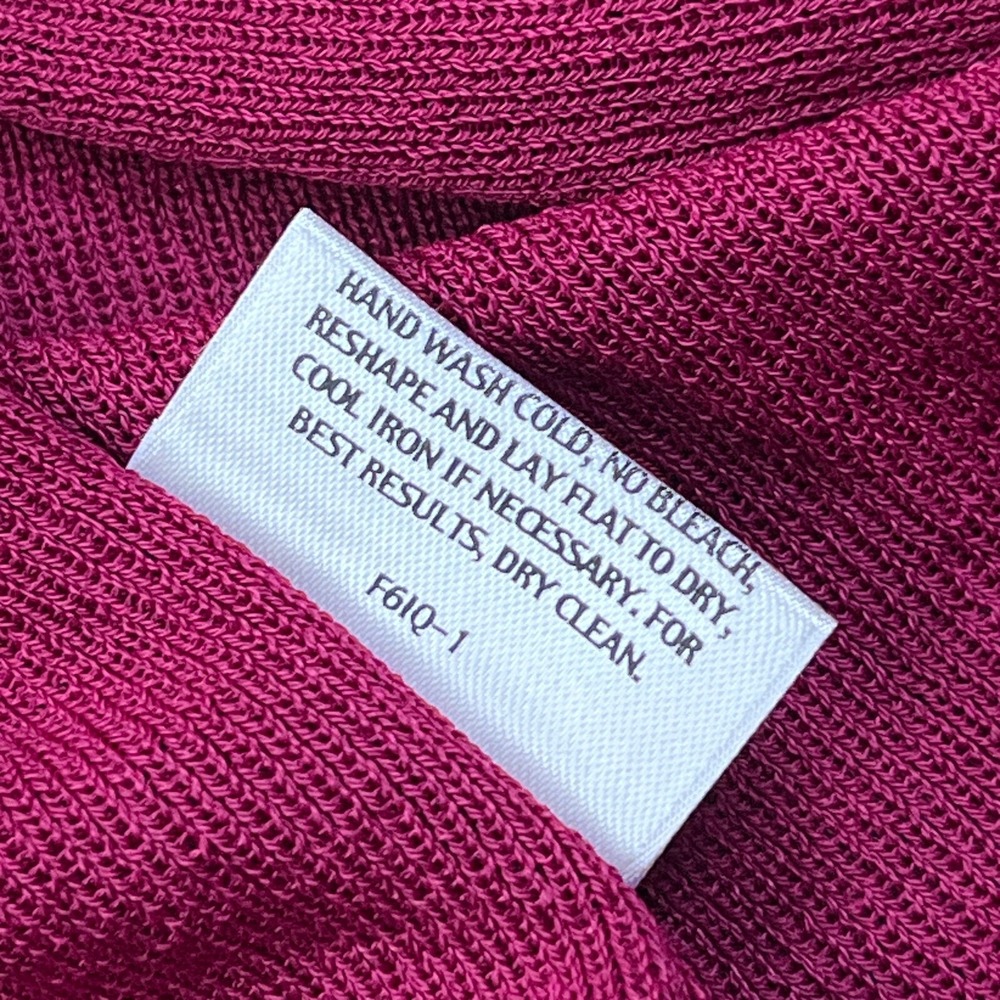 Eileen Fisher Women's M Red Cardigan‎ Wrap Long Sleeve Open Knit Sweater Layer - Picture 7 of 9